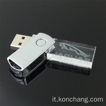 Chiavetta USB girevole in vetro